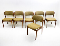 Mid-Century Modern Set of 6 Chairs by Eric Buch, Denmark, Teck, 1960s