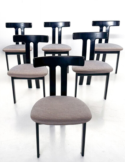 Mid-century Modern Set of 6 Chairs in the style of Luigi Vaghi, 1960s