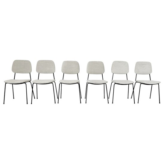 Mid-Century Modern Set of 6 Chairs, Italy, 1960s - New Upholstery