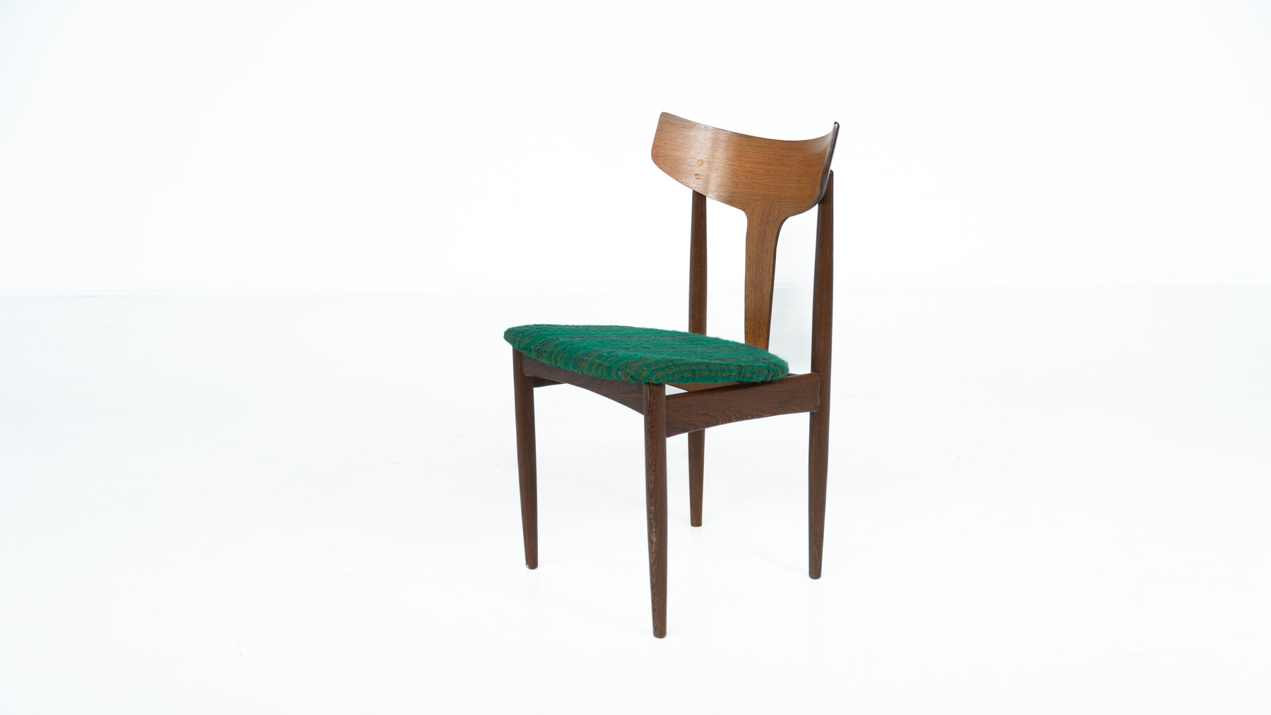 Mid-Century Modern Set of 6 Chairs, Wood and Fabric, Italy - Original Upholstery 