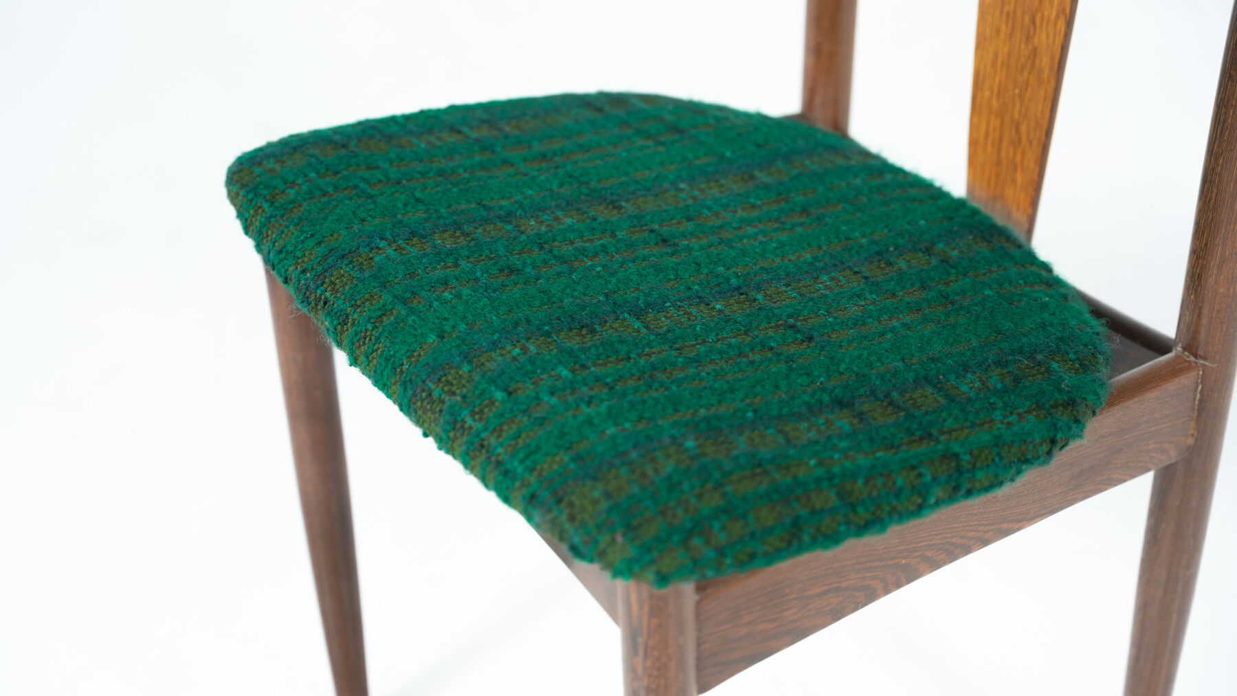 Mid-Century Modern Set of 6 Chairs, Wood and Fabric, Italy - Original Upholstery 