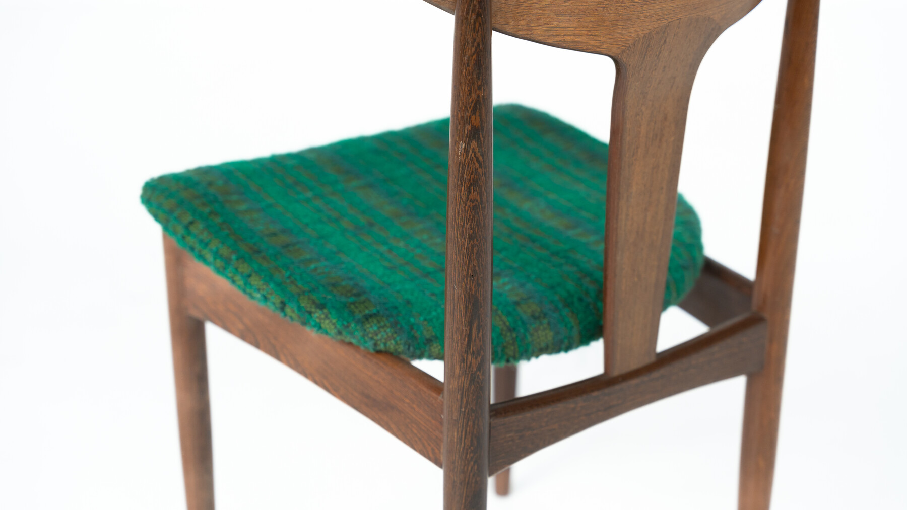 Mid-Century Modern Set of 6 Chairs, Wood and Fabric, Italy - Original Upholstery 