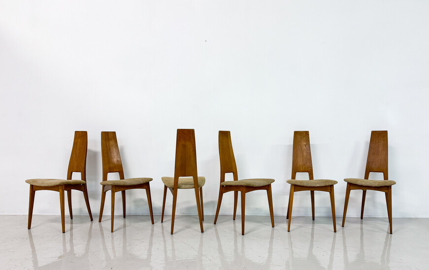 Mid-Century Modern Set  of 6 Dining Chairs by Ernst Martin Dettinger, Germany, 1980s