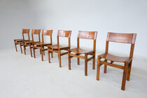 Mid-Century Modern Set of 6 Dining Chairs by Giuseppe Rivadossi, Italy,1980s