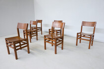 Mid-Century Modern Set of 6 Dining Chairs by Giuseppe Rivadossi, Italy,1980s