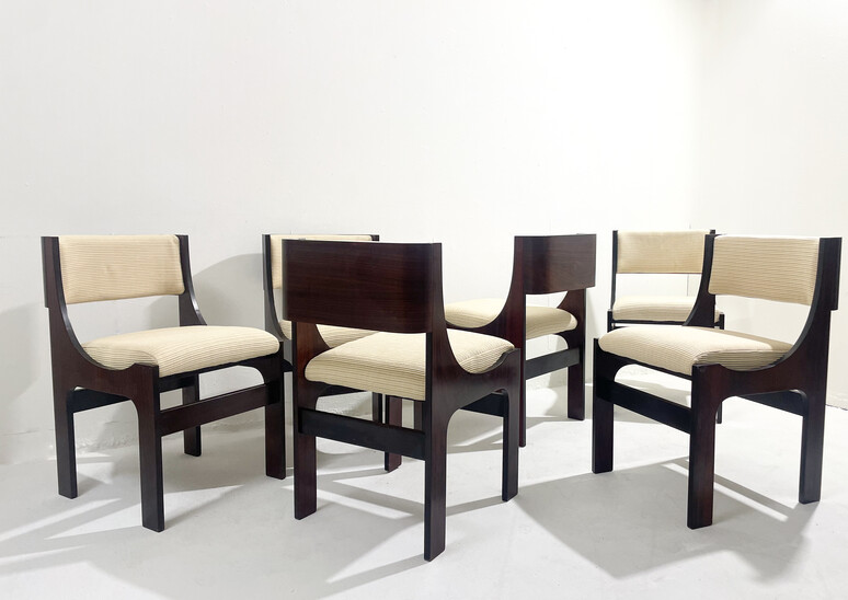 Mid-Century Modern Set of 6 Italian Chairs, 1960s