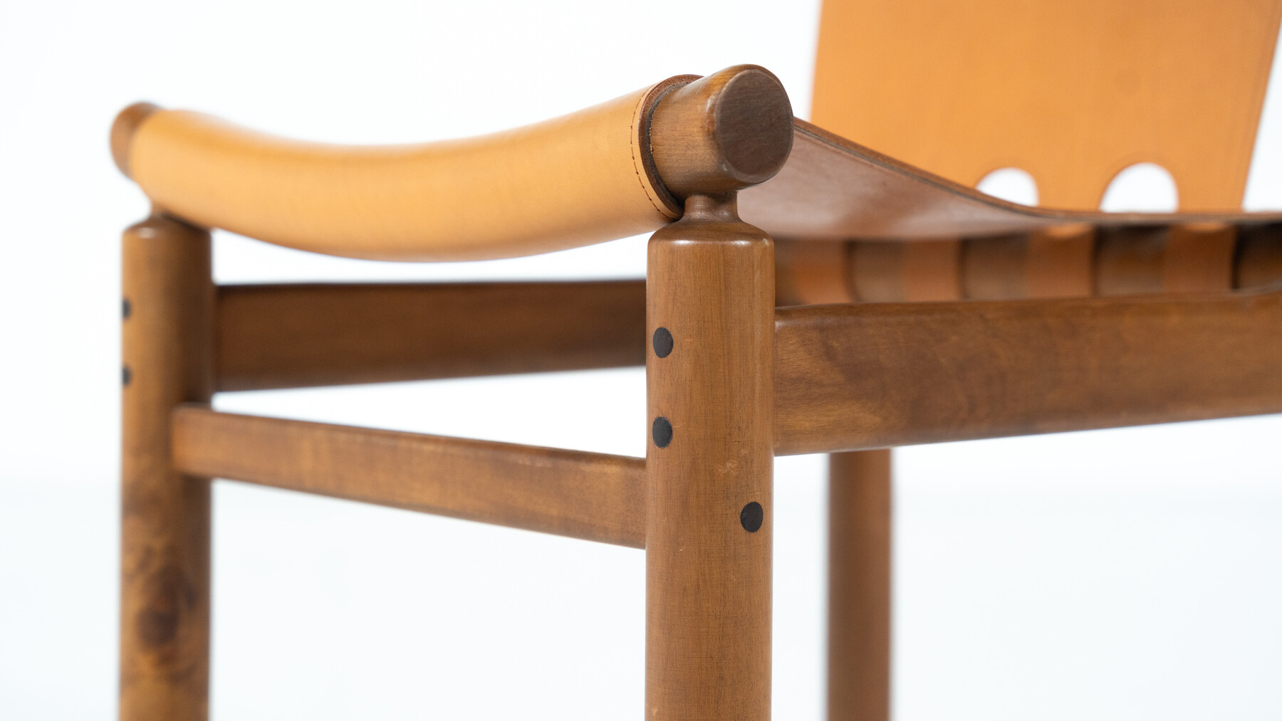 Mid-Century Modern Set of 6 Leather Dining Chairs by Ilmari Tapiovaara for La Permanente Mobili Cantù, 1950s