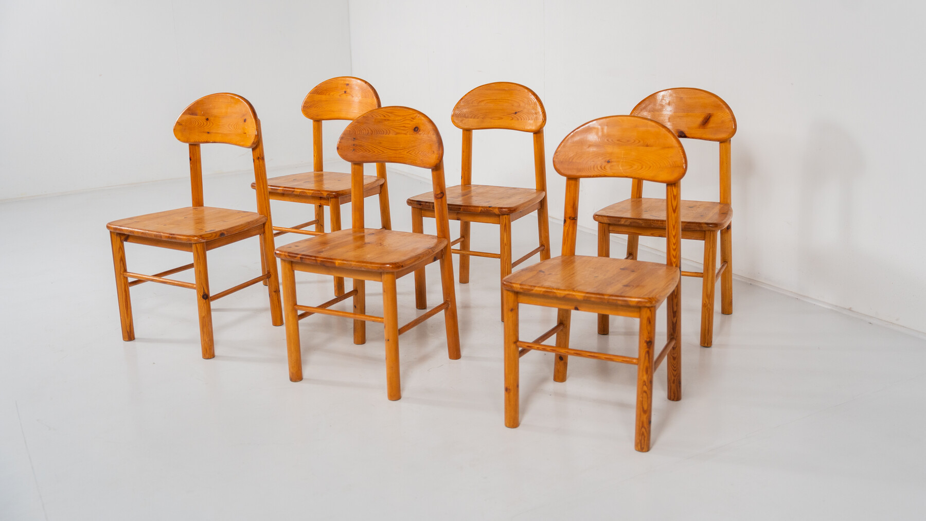 Mid-Century Modern Set of 6 Pitchpin Chairs by Rainer Daumiller, 1970s