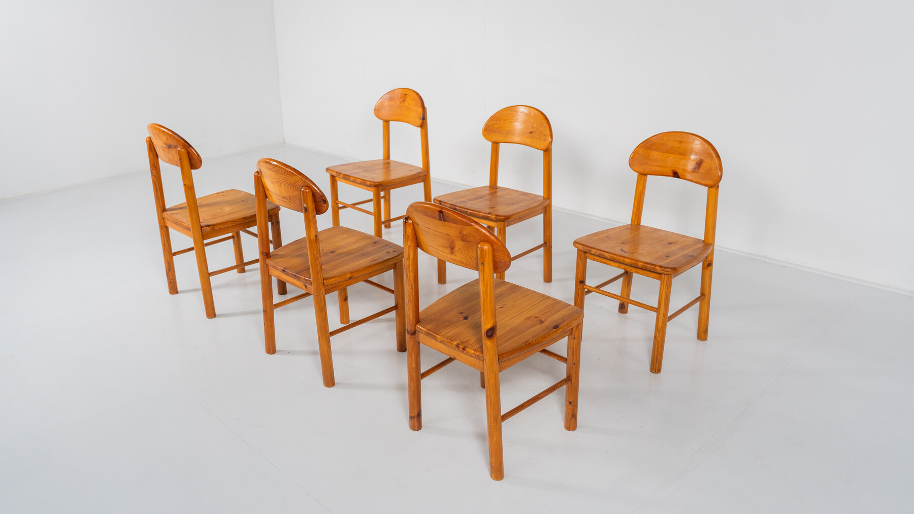 Mid-Century Modern Set of 6 Pitchpin Chairs by Rainer Daumiller, 1970s