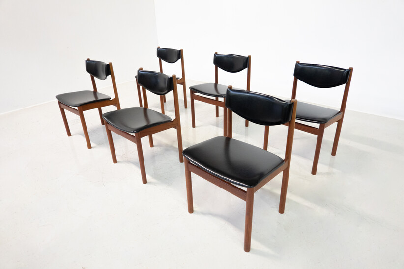 Mid-Century Modern Set of 6 Scandinavian Chairs, 1960s