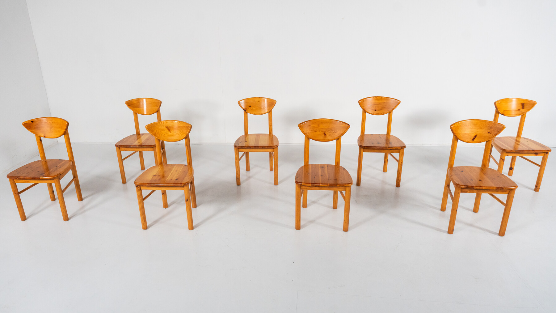 Mid-Century Modern Set of 8 Pitchpin Chairs by Rainer Daumiller, 1970s