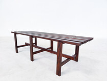Mid-Century Modern Slatted Bench, Italy, 1970s 
