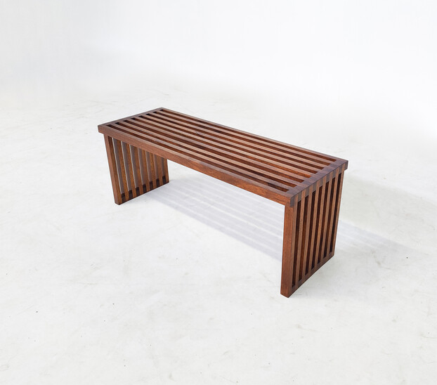 Mid-Century Modern Slatted Bench, Italy, 1970s - 2 Available