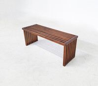 Mid-Century Modern Slatted Bench, Italy, 1970s - 2 Available