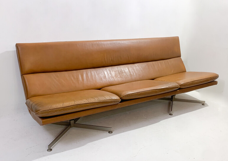 Mid-Century Modern Sofa by Georges van rijck for Beaufort, Vegan Leather, Belgium, 1960s
