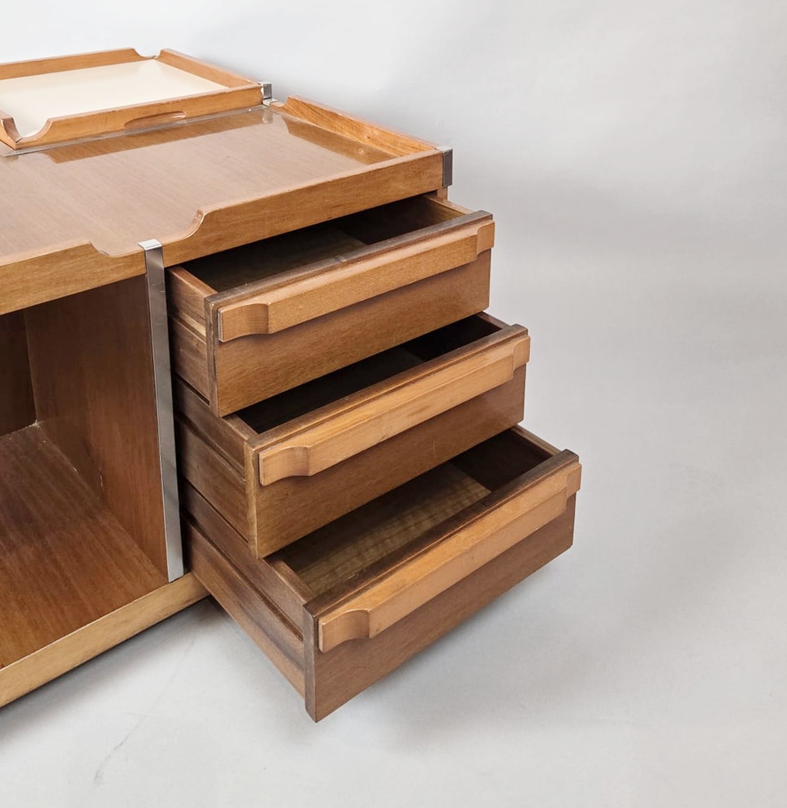 Mid-Century Modern Square Storage Coffee Table, Bernini, Italy, 1960s