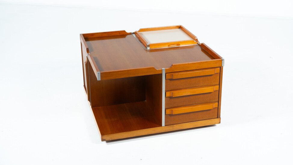 Mid-Century Modern Square Storage Coffee Table, Italy, 1960s
