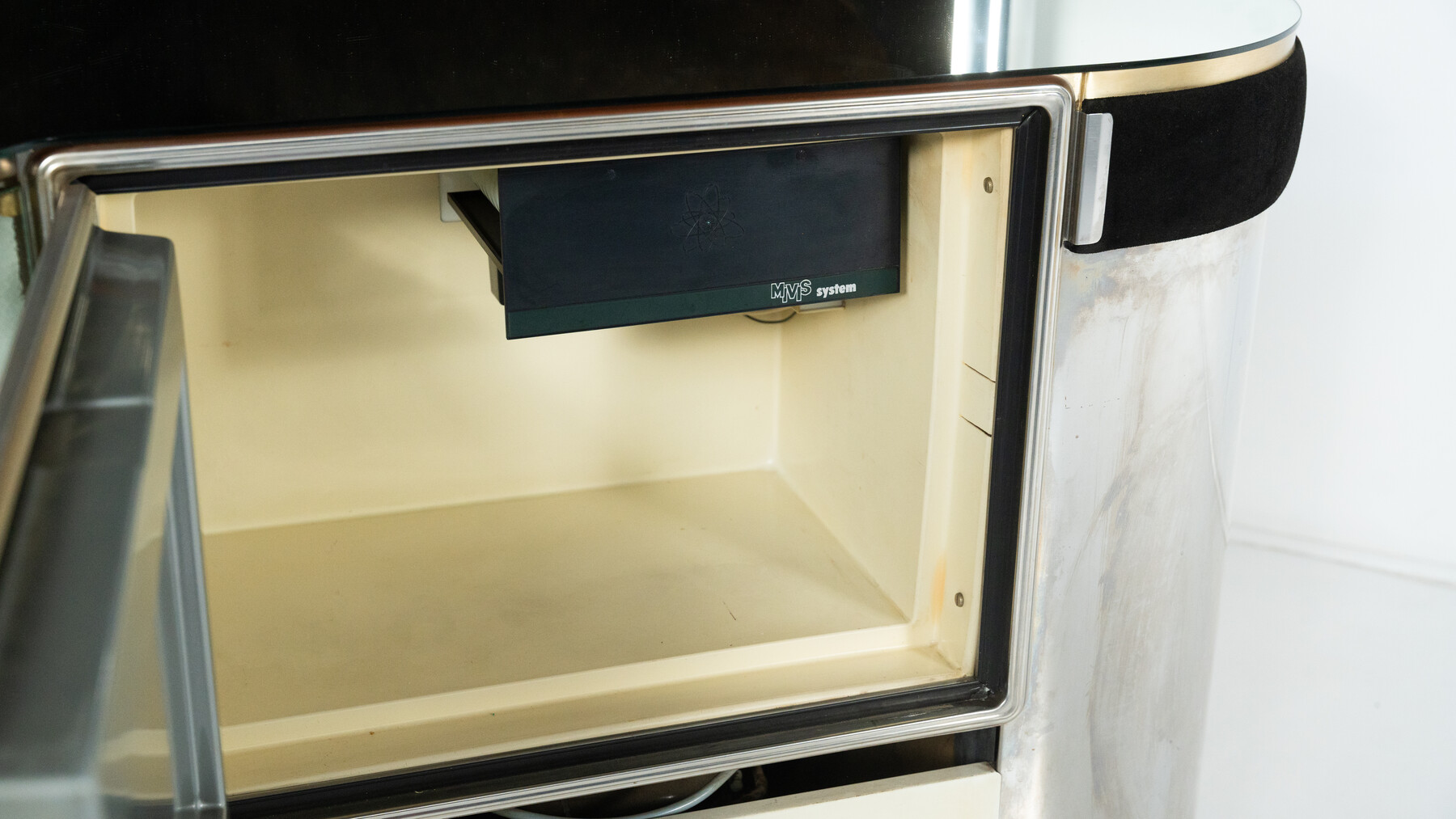 Mid-Century Modern Suede Bar by Willy Rizzo, Italy, 1970s