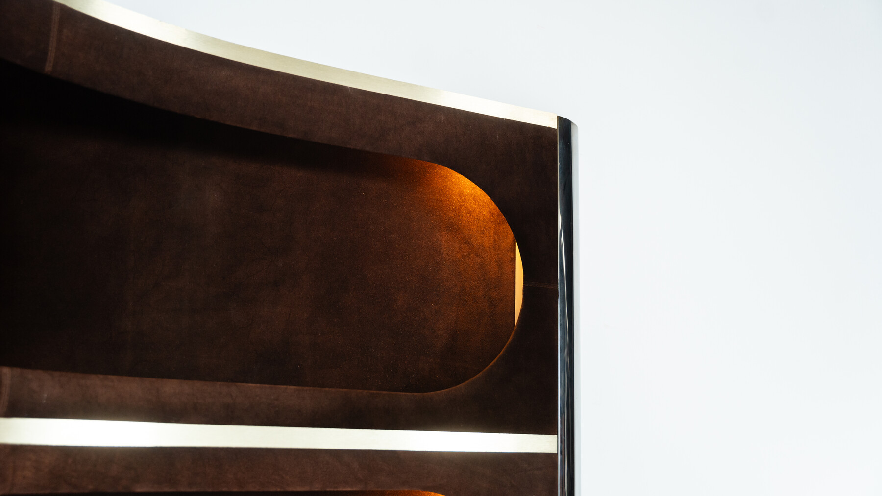 Mid-Century Modern Suede Bar by Willy Rizzo, Italy, 1970s