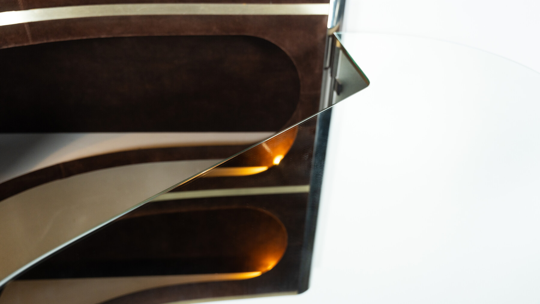 Mid-Century Modern Suede Bar by Willy Rizzo, Italy, 1970s