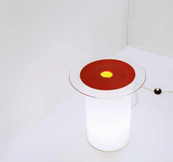 Mid Century Modern Table Lamp, by Vistosi in Glass, Italy
