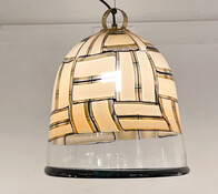 Mid-Century modern Tesserae Ambra Suspension in Murano Glass, Italy, 1970s