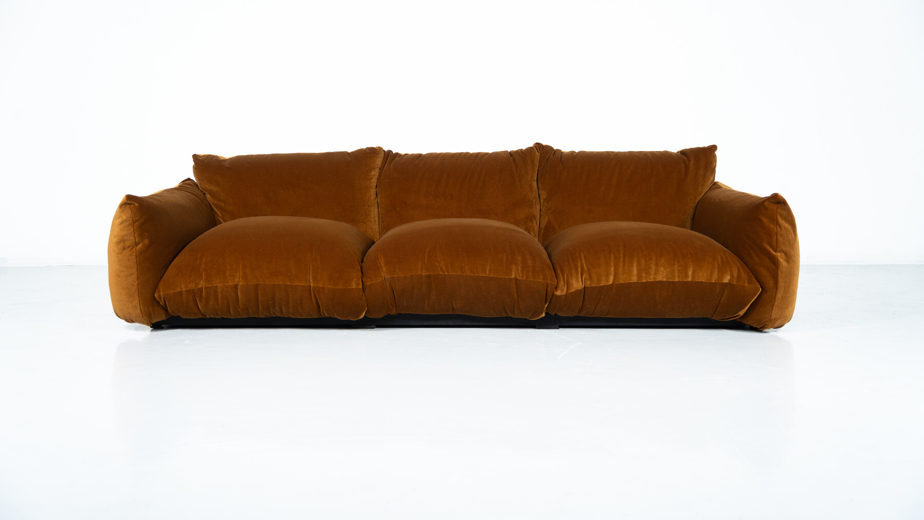 Mid-Century Modern Three Seater Marenco Sofa by Mario Marenco- New Velvet Upholstery
