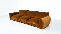 Mid-Century Modern Three Seater Marenco Sofa by Mario Marenco- New Velvet Upholstery