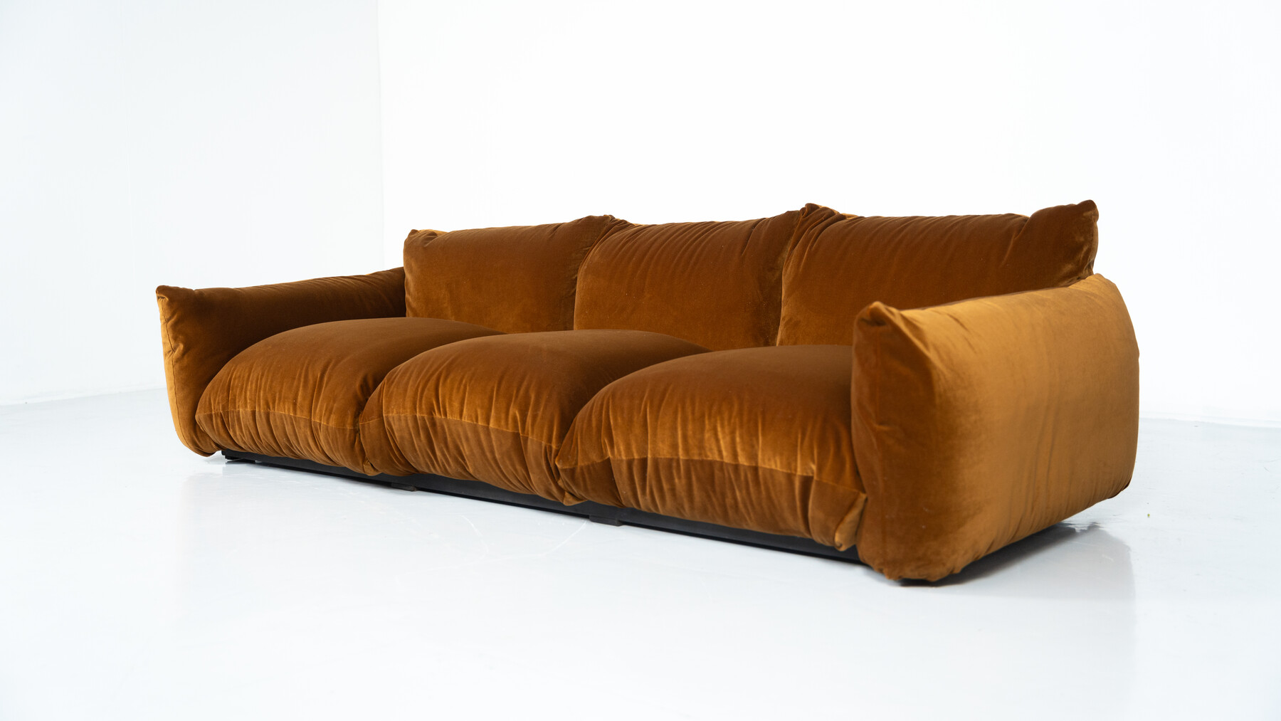 Mid-Century Modern Three Seater Marenco Sofa by Mario Marenco- New Velvet Upholstery