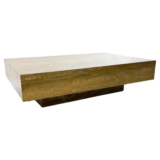 Mid-Century Modern Travertine Coffee Table, Italy, 1970s