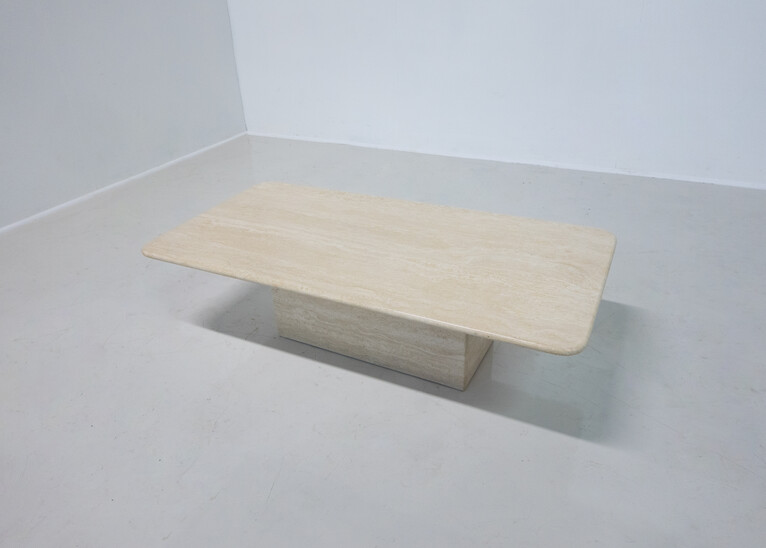 Mid-Century Modern Travertine Coffee Table, Italy, 1970's