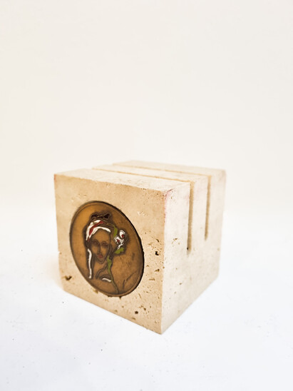 Mid-Century Modern Travertine Letter Holder, Italy, 1970s
