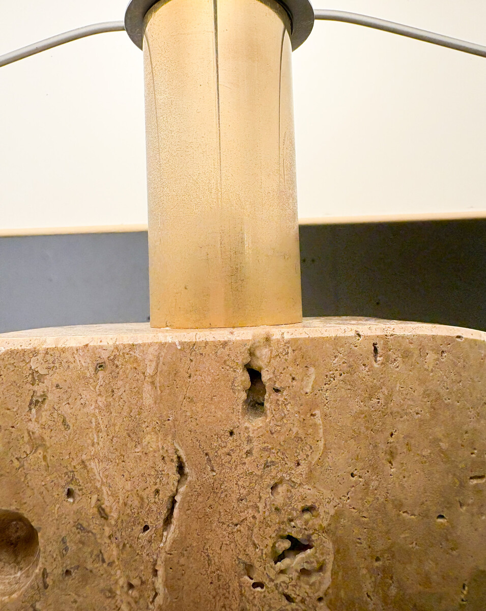 Mid-Century Modern Travertine Rhinoceros Table Lamp by Fratelli Manelli, 1970s