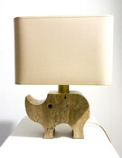 Mid-Century Modern Travertine Rhinoceros Table Lamp by Fratelli Manelli, 1970s