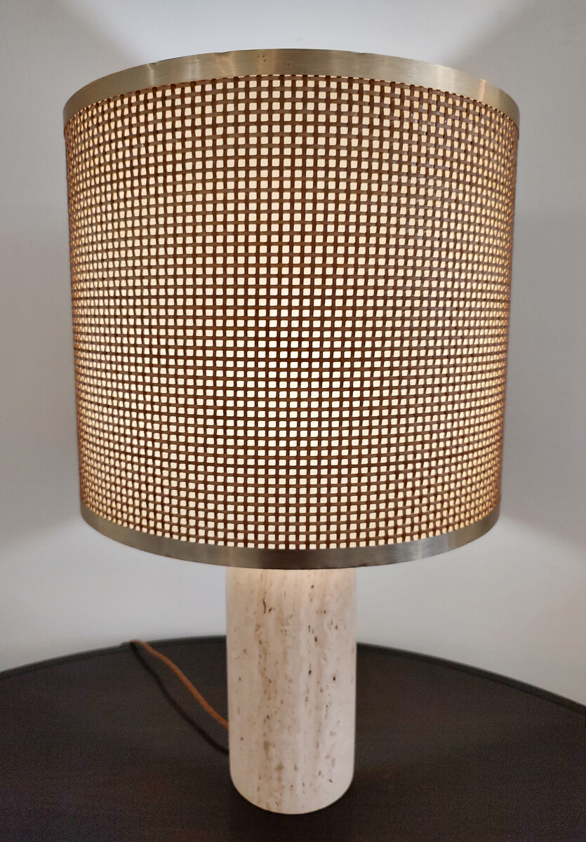 Mid-Century Modern Travertine Table Lamp, 1970s