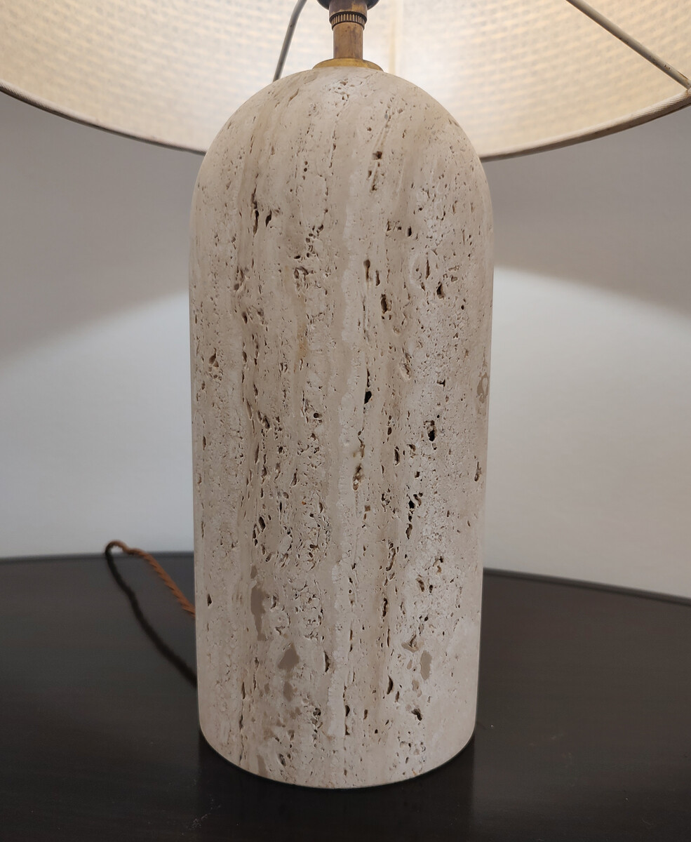 Mid-Century Modern Travertine Table Lamp, 1970s