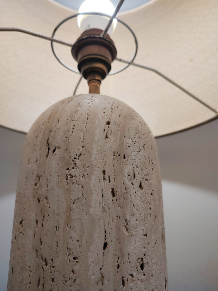 Mid-Century Modern Travertine Table Lamp, 1970s