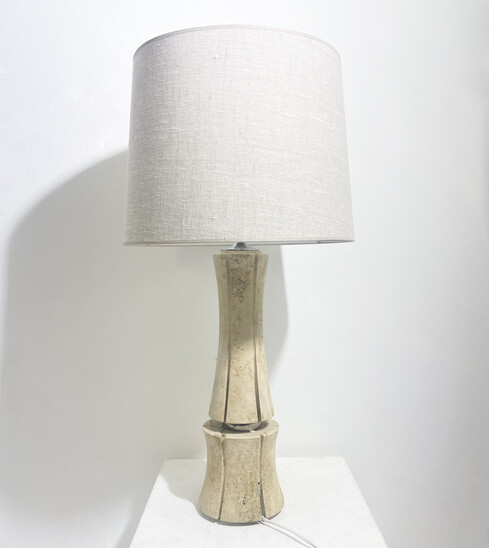 Mid-Century Modern Travertine Table Lamp, Italy, 1970s