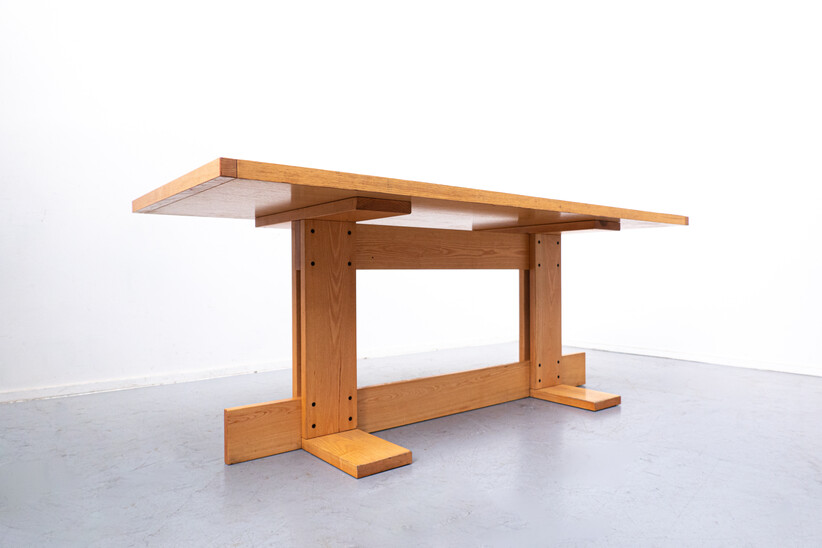 Mid-Century Modern Vico Magistretti Wooden Dining Table, Italy