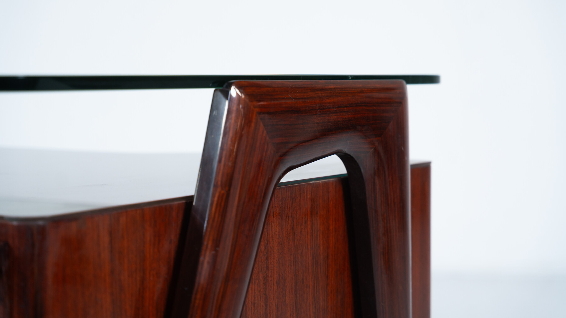 Mid-Century Modern Vittorio Dassi Desk, Wood and Glass, 1950s