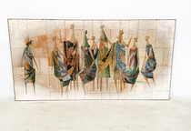 Mid-Century Modern Wall Ceramic Panel, Signed and Dated