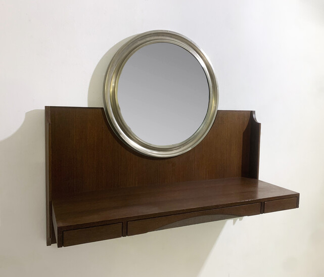 Mid-Century Modern Wall Console with Mirror, Italy, 1960s