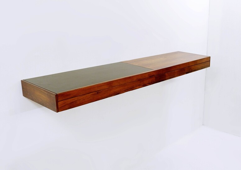 Mid-Century Modern Wall Console, Wood, Italy, 1960s