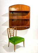 Mid Century Modern walnut Wall Shelf - Italy 1950s
