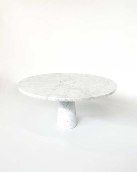 Mid-Century Modern White Marble Dining Table by Angelo Mangiarotti, Italy