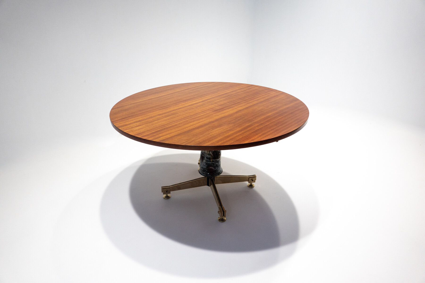 Mid-Century Modern Wood and Ceramic Extendable Dining Table by Melchiorre Bega and Pietro Melandri, Italy, 1950s