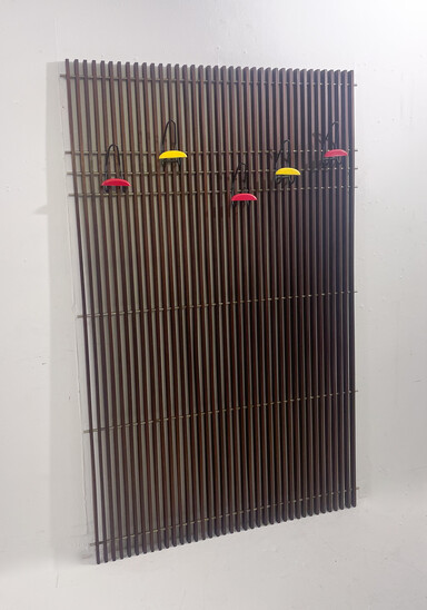 Mid-Century Modern Wood and Metal Coat Rack, Italy, 1970s