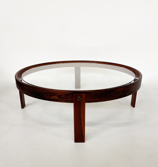 Mid-Century Modern Wooden and Glass Coffee Table
