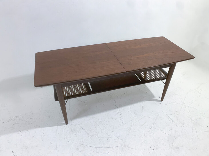 Mid-Century Modern Wooden Coffee Table with Built-in Storage, Denmark