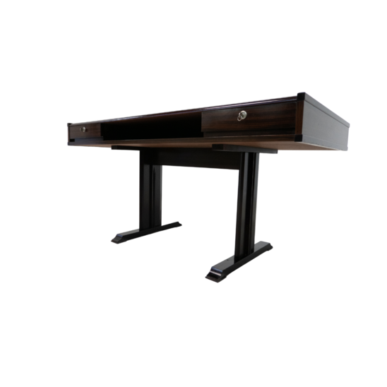 Mid-Century Modern Wooden Desk with Drawers, Italy, 1960s